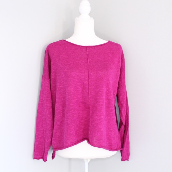 Eileen Fisher Tops - Eileen Fisher Organic Linen Magenta Longsleeve M